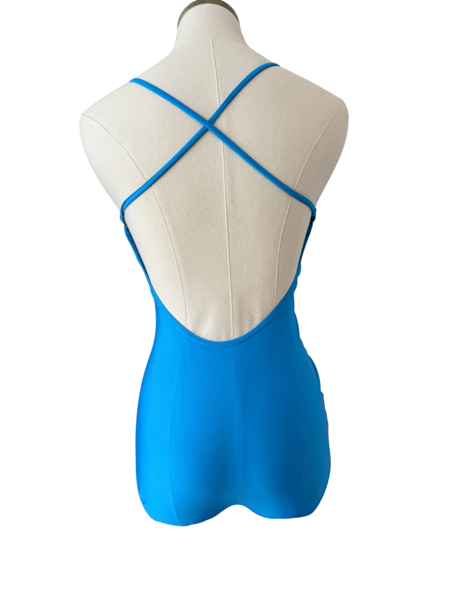 1970s Gottex Teal One-Piece Bathing Suit with Beaded Straps and Belt