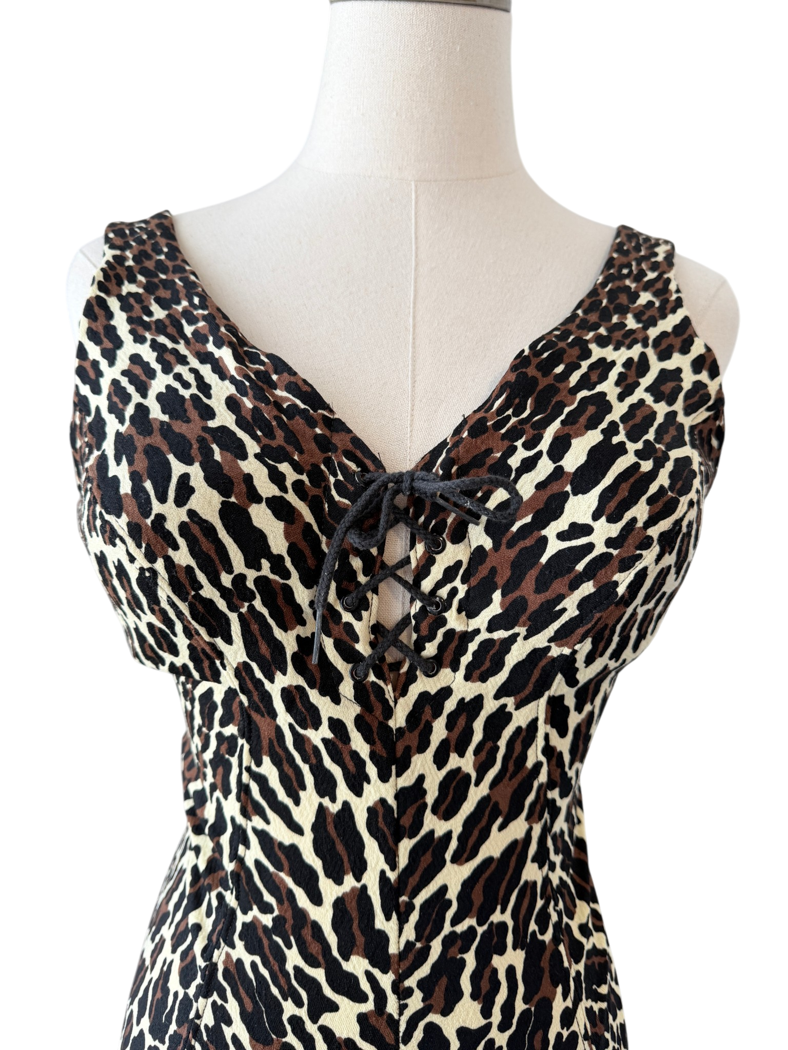 1960s Cole of California Rare Cheetah Print Corset-Front One-Piece Swimsuit