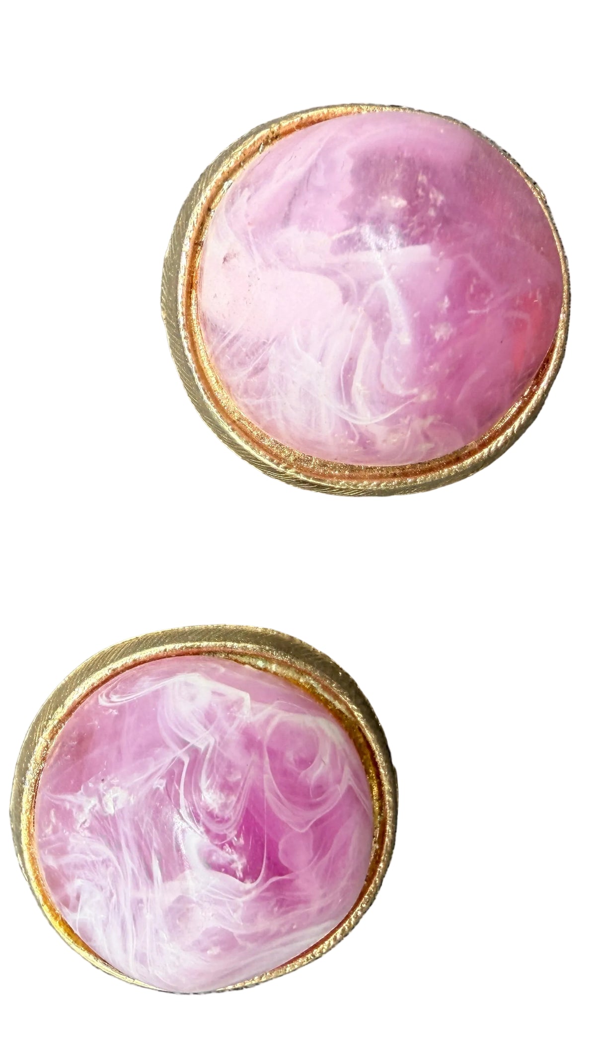 1960s Kramer Purple Marbled Lucite Clip-On Earrings