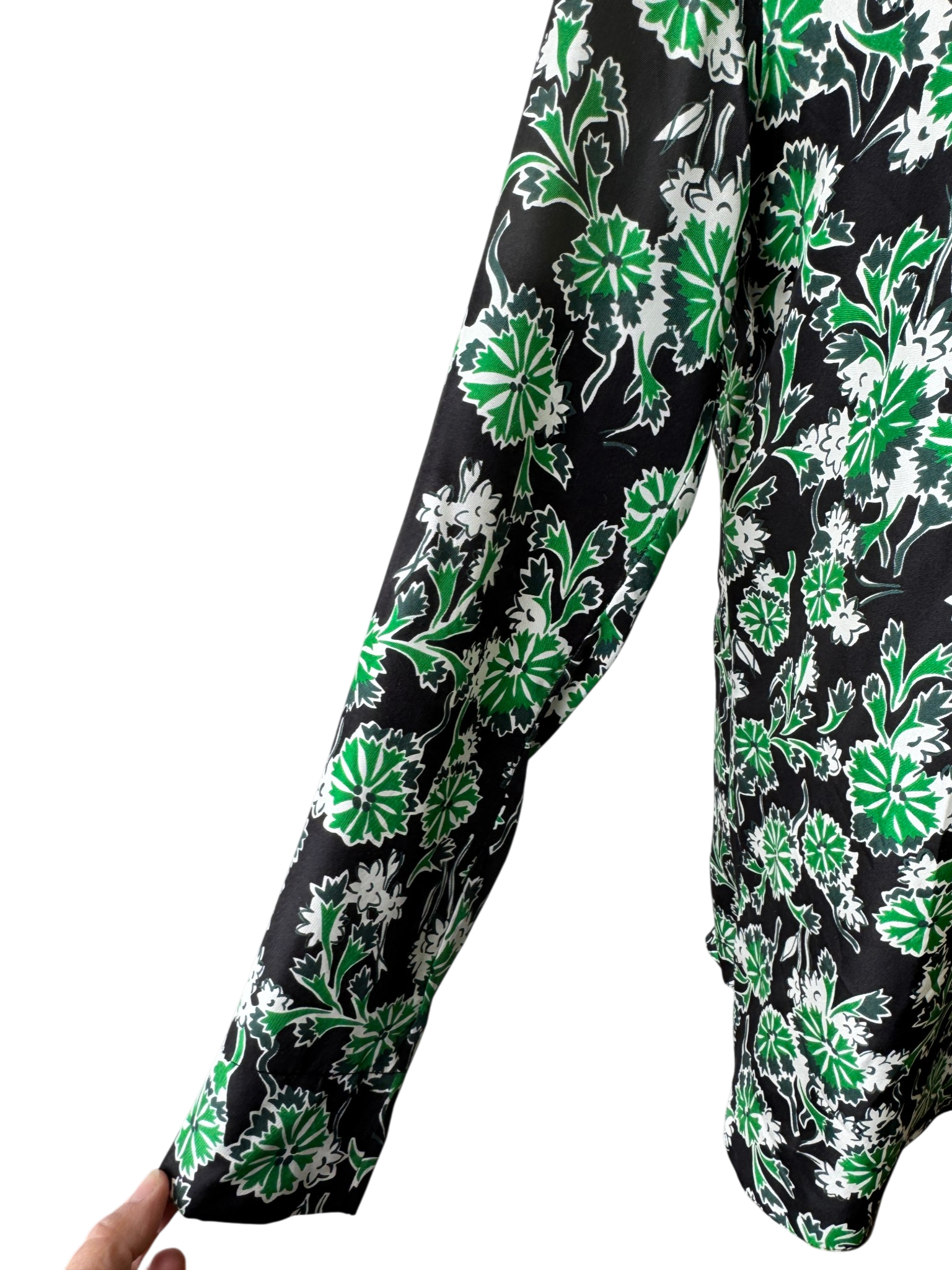 Marni Silk Floral Tunic Blouse with Mandarin Collar