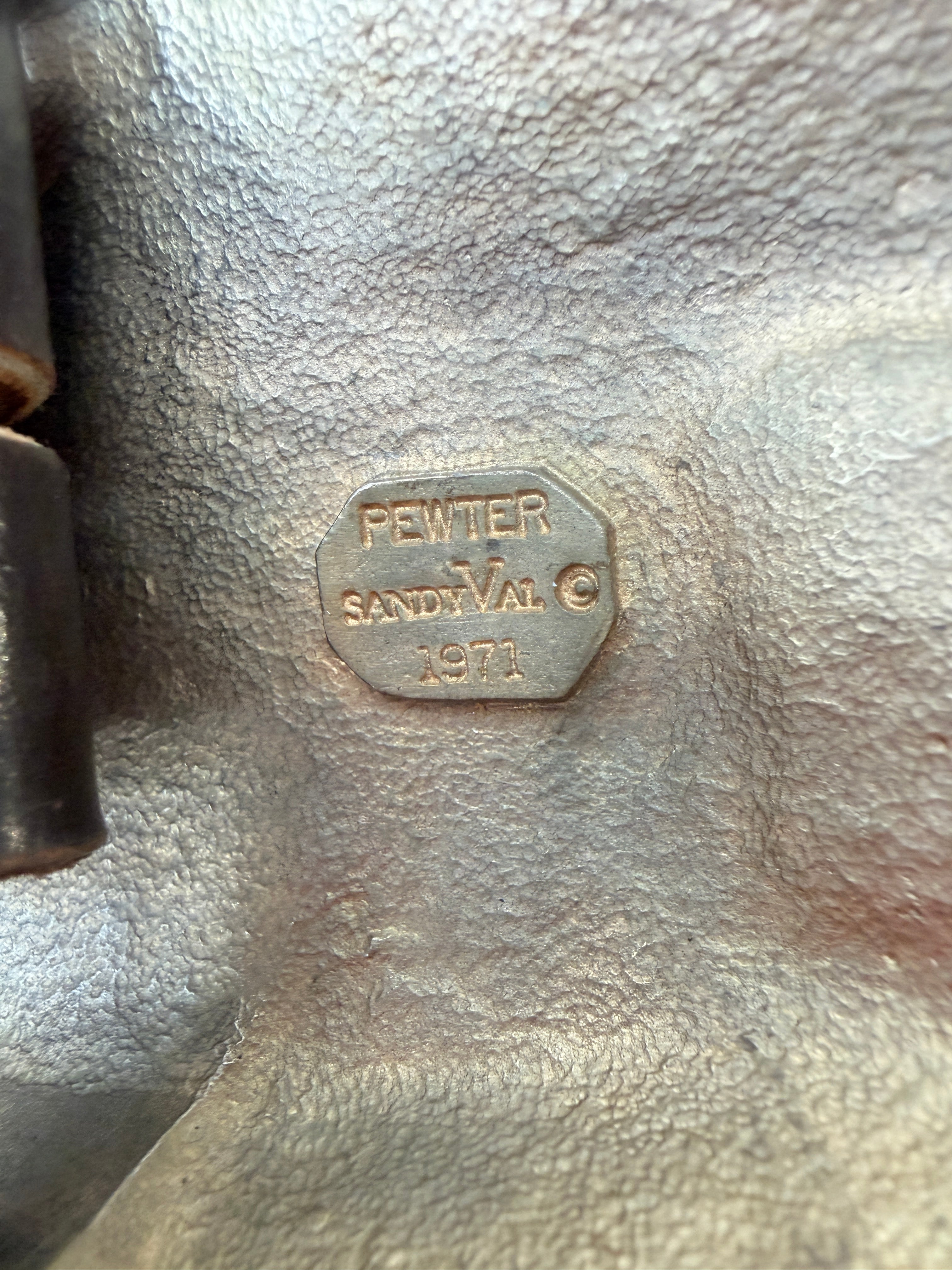 1971 Sandy Val Gold Eagle Belt Buckle on Brown Leather Belt