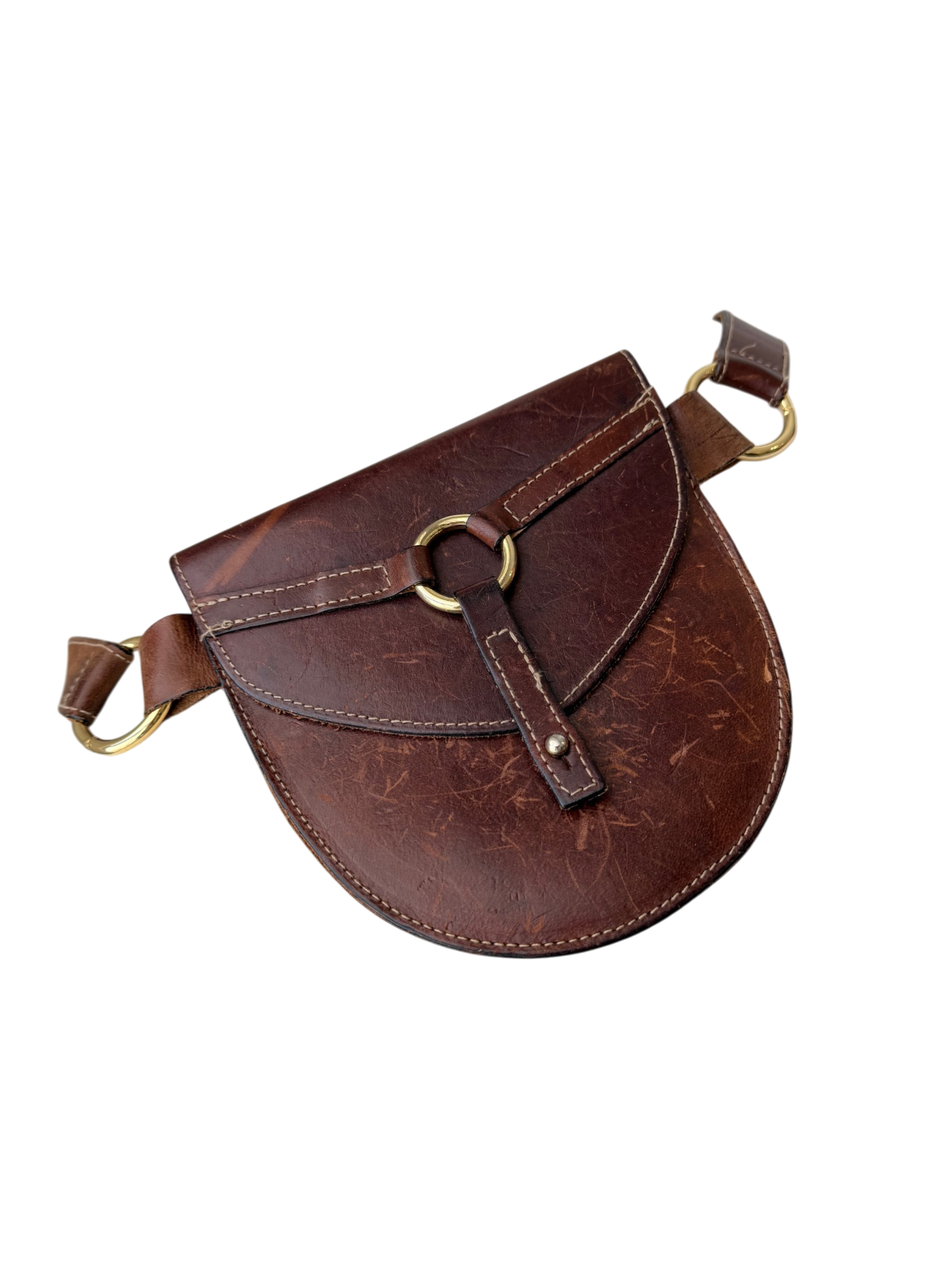 Holt Renfrew Brown Leather Pouch Belt Bag