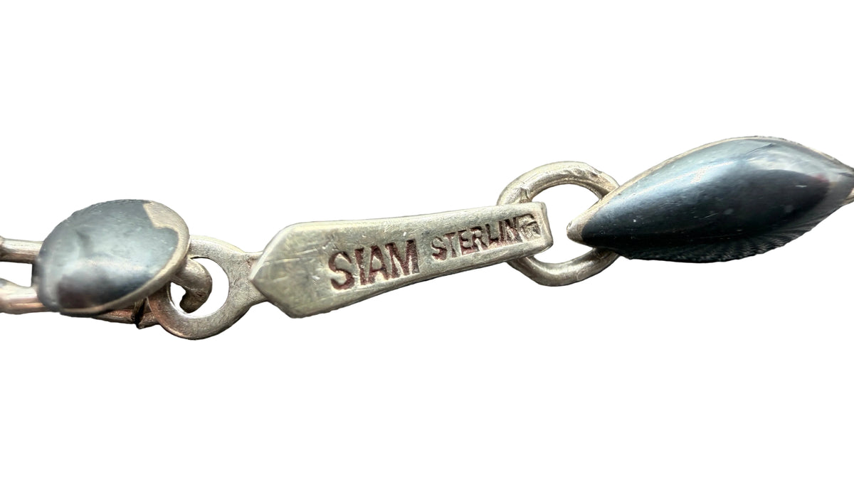 1960s Siam Sterling Silver & Niello Inlay Necklace