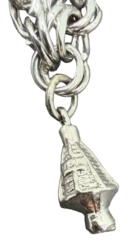 1960s ELCO Sterling Silver Charm Bracelet with 11 Charms