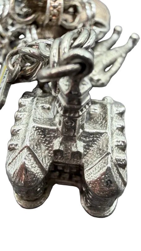 1960s ELCO Sterling Silver Charm Bracelet with 11 Charms