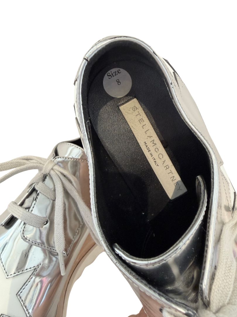 Stella McCartney Silver Elyse Platform Loafers with Star Detail
