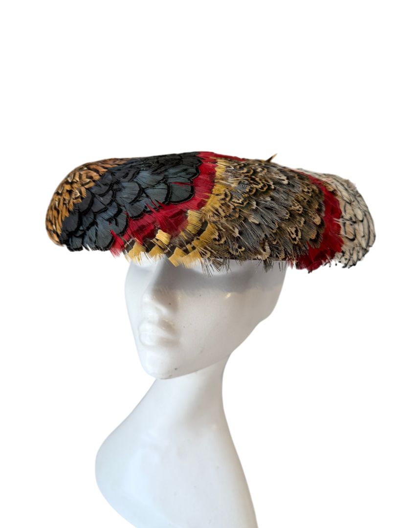 1940s Jille Original Pheasant Mushroom Hat