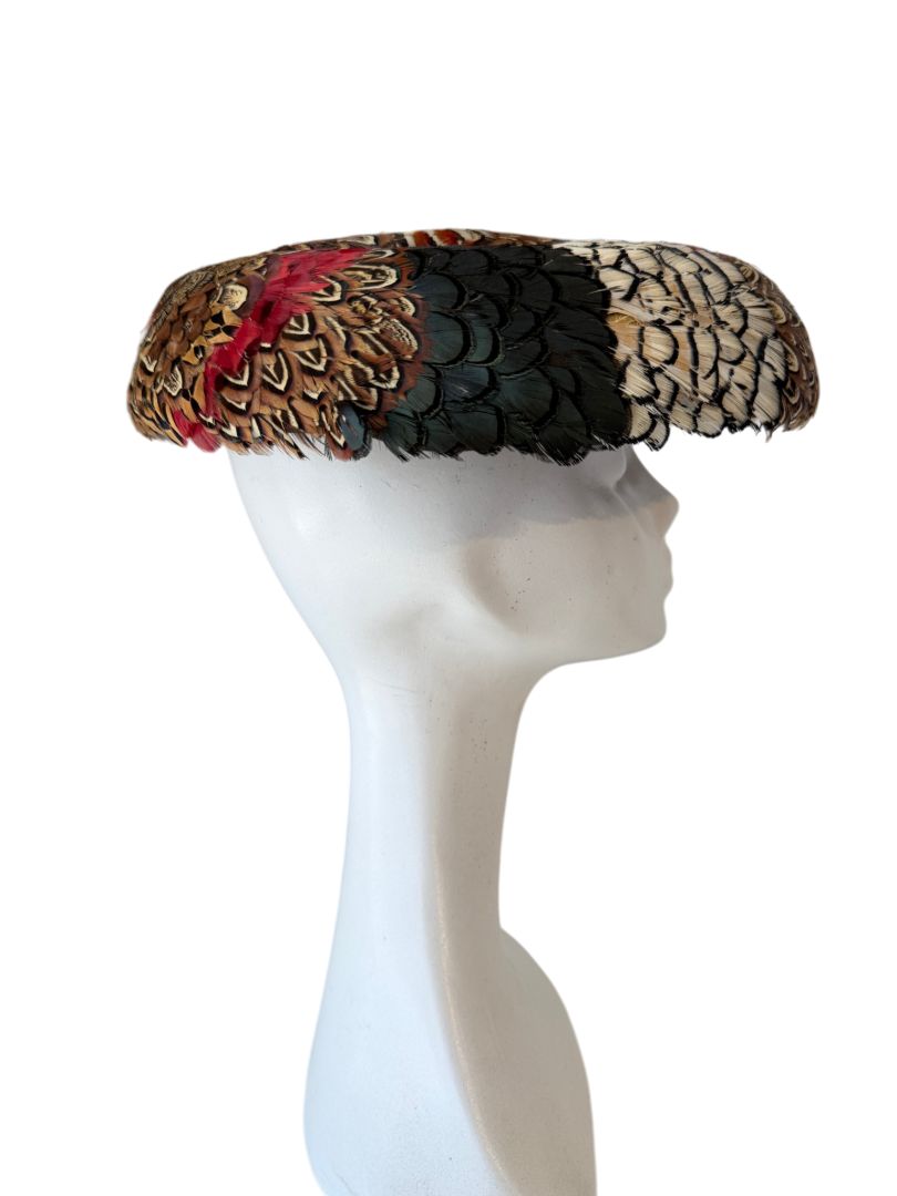 1940s Jille Original Pheasant Mushroom Hat