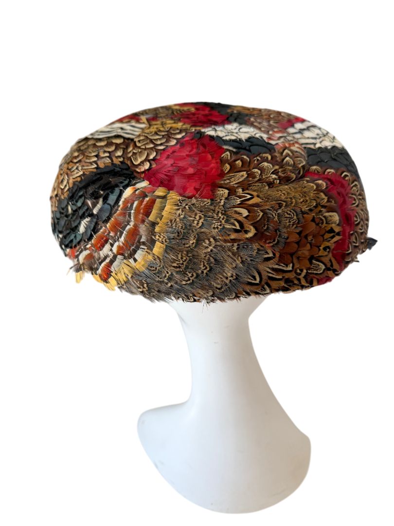 1940s Jille Original Pheasant Mushroom Hat