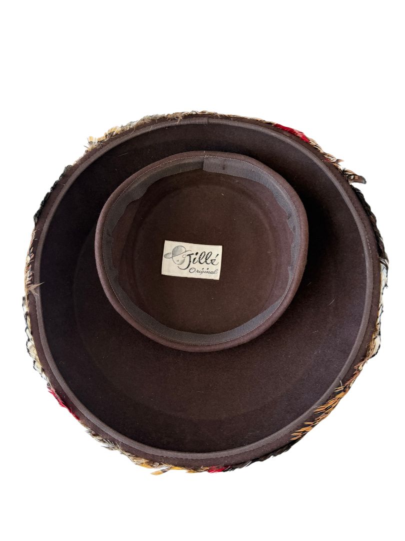 1940s Jille Original Pheasant Mushroom Hat