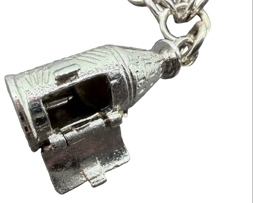 1970s API Sterling Silver Charm Bracelet with 10 Charms