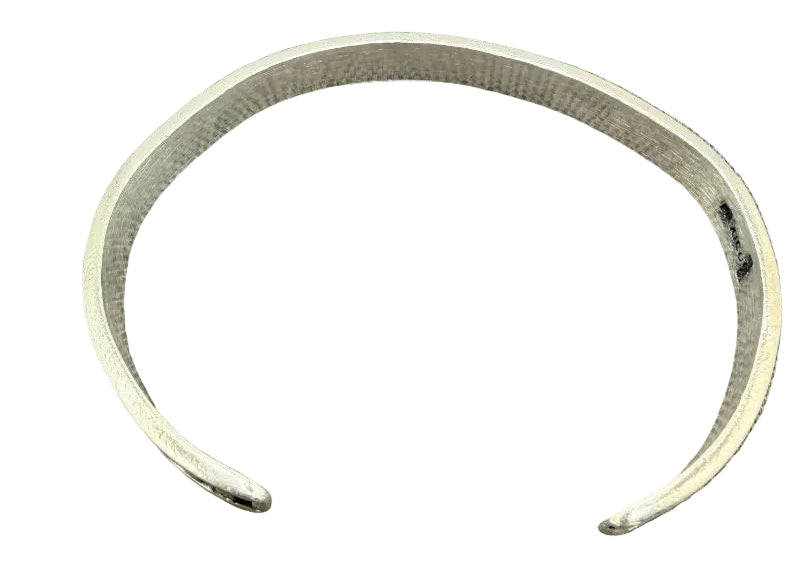 1970s Mexican Sterling Silver Cuff Bracelet with Beaded Design
