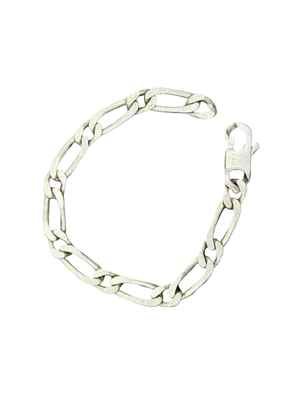 1970s Sterling Silver Figaro Chain Bracelet