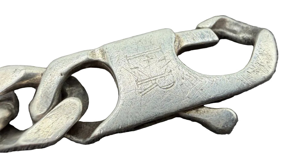 1970s Sterling Silver Figaro Chain Bracelet