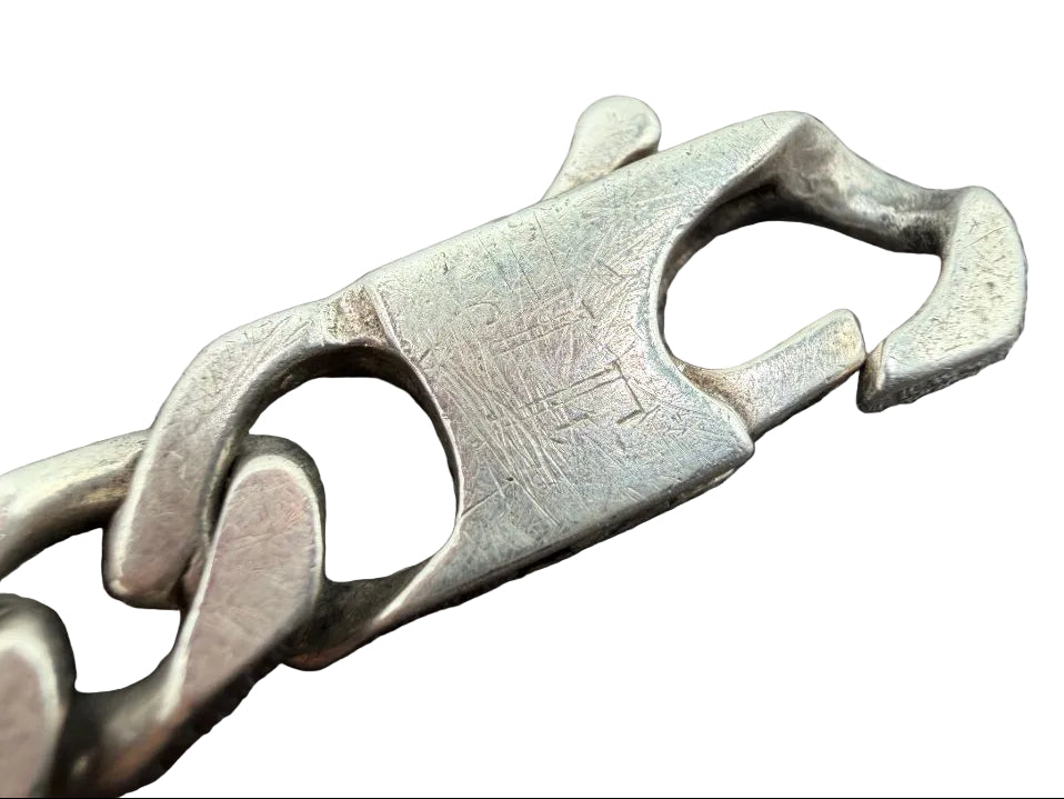 1970s Sterling Silver Figaro Chain Bracelet