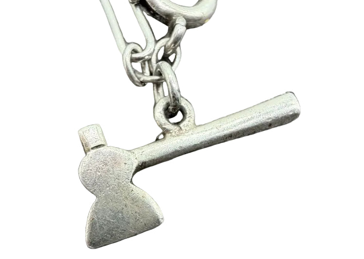 1970s Sterling Silver Paperclip Chain Charm Bracelet with 11 Charms
