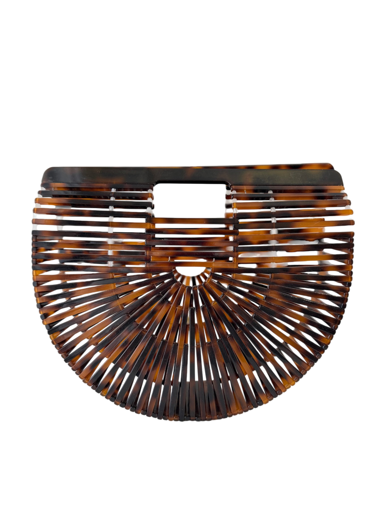 1970s Cult Gaia Tortoise Acrylic Top Handle Bag