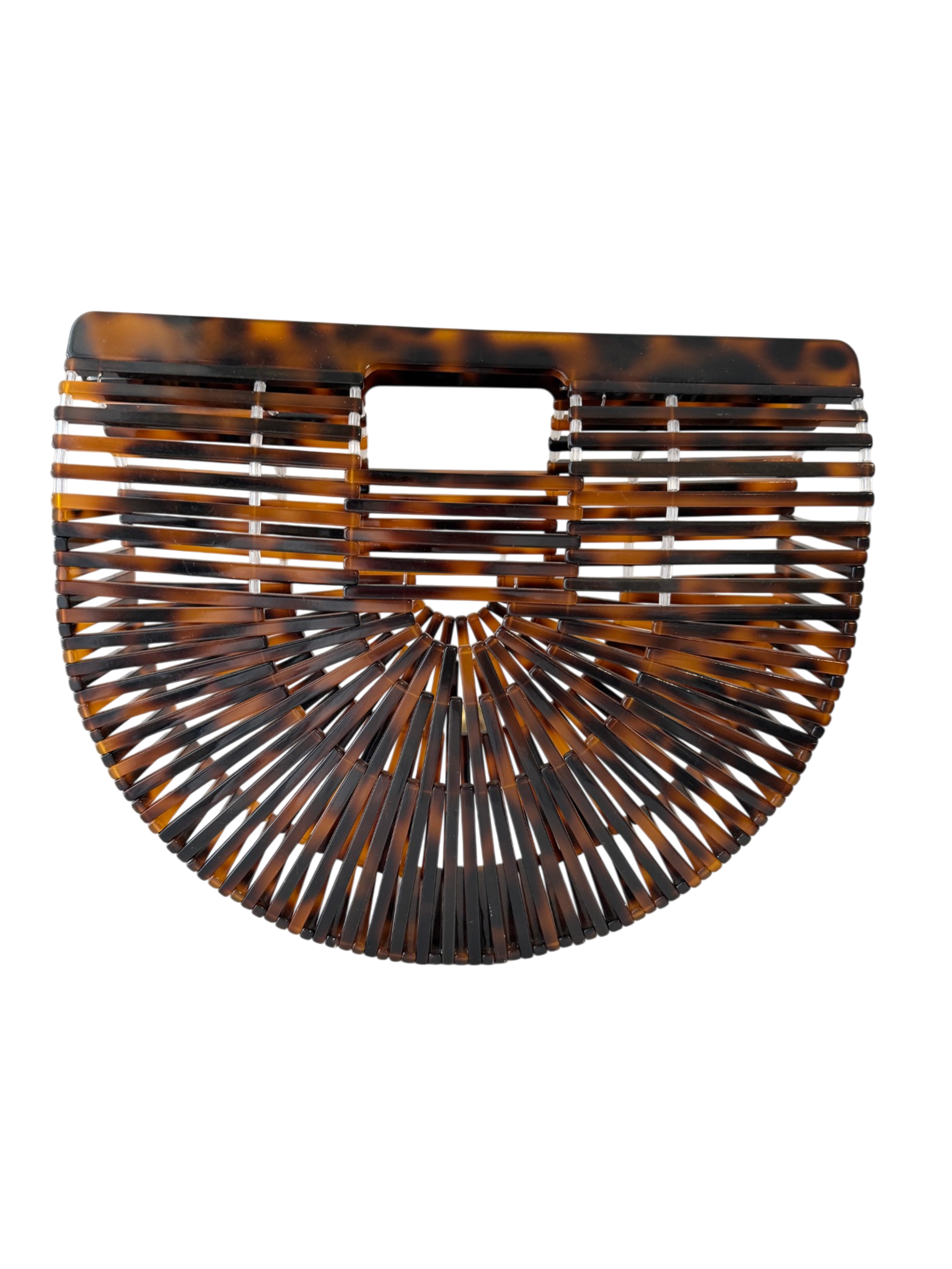 1970s Cult Gaia Tortoise Acrylic Top Handle Bag