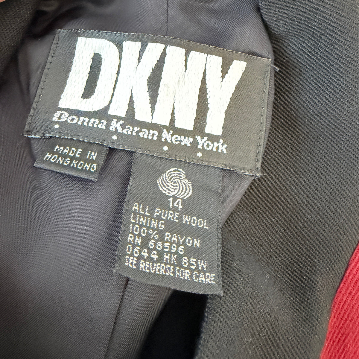 1980s DKNY Burgundy & Black Wool Military-Inspired Vest with Triple Brass Buttons