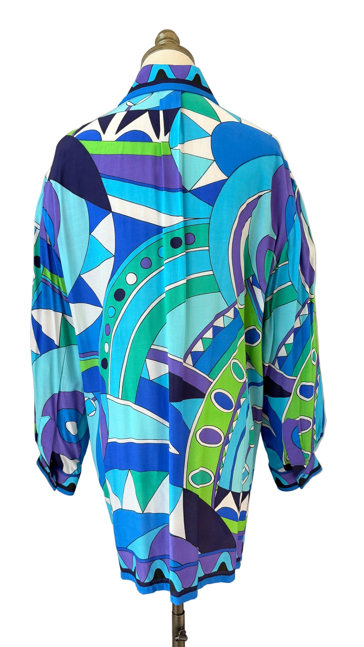 1970s Gottex Pucci-Inspired Mod Print Go-Go Button-Front Dress/Shirt