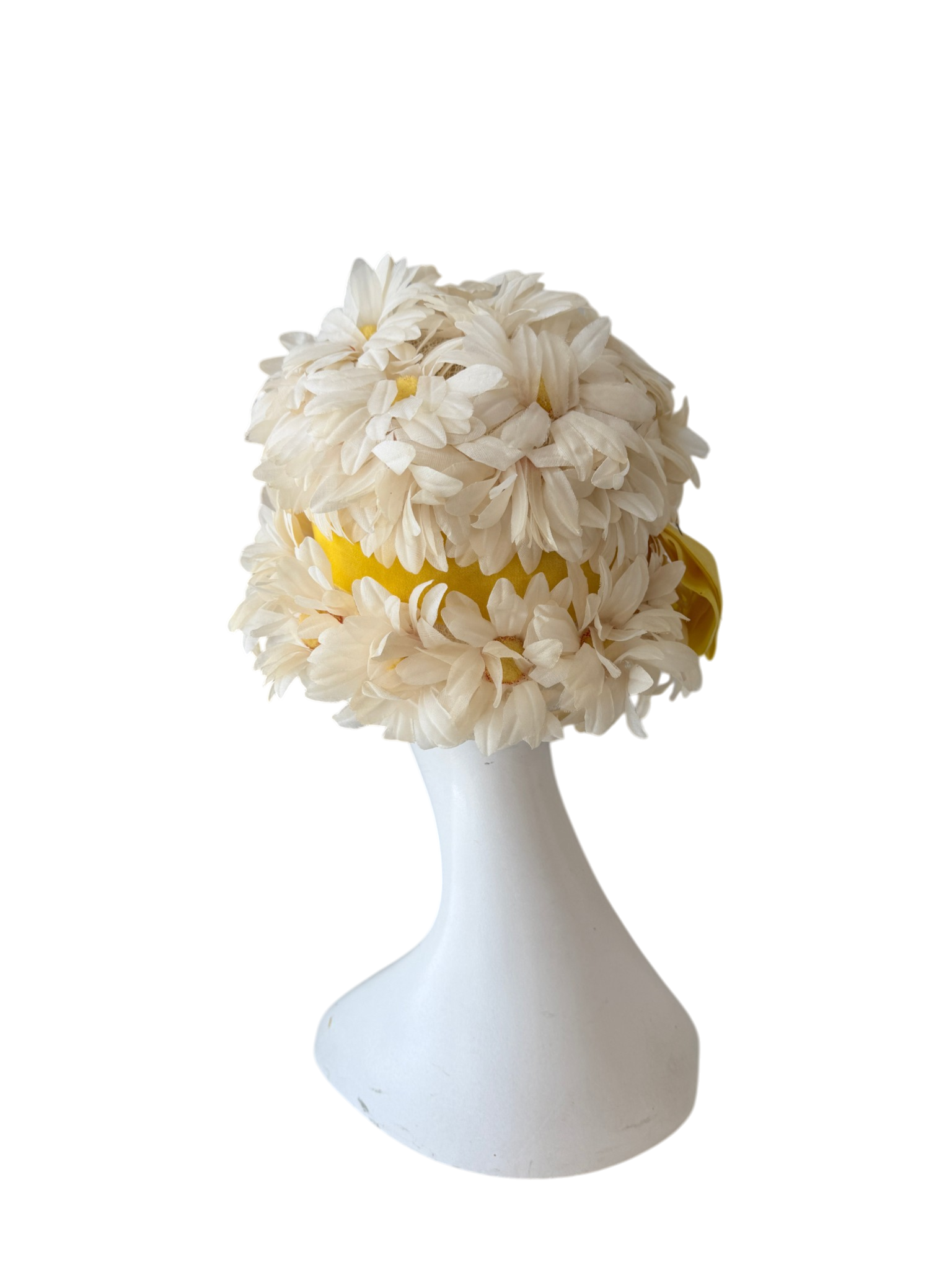 1950s Union Made Silk Daisy Floral Cloche Hat