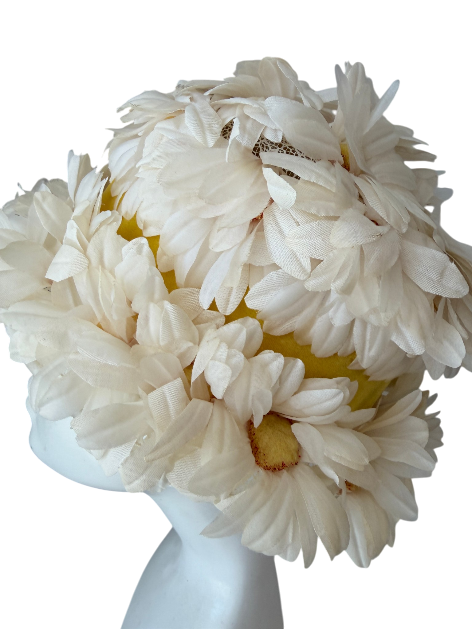 1950s Union Made Silk Daisy Floral Cloche Hat