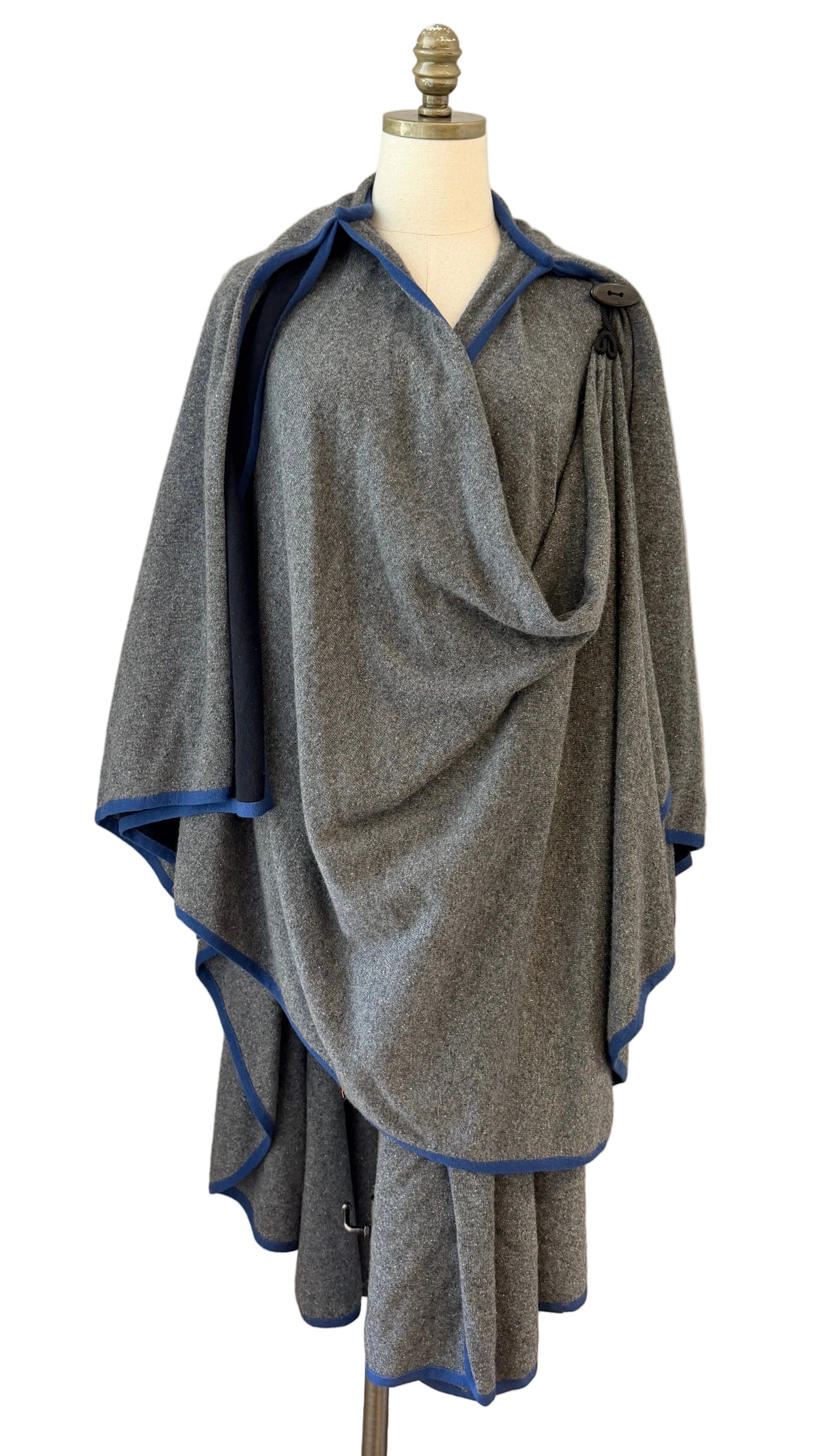 1980s Cotton Knit Convertible Wrap Cape – Multiple Ways to Wear