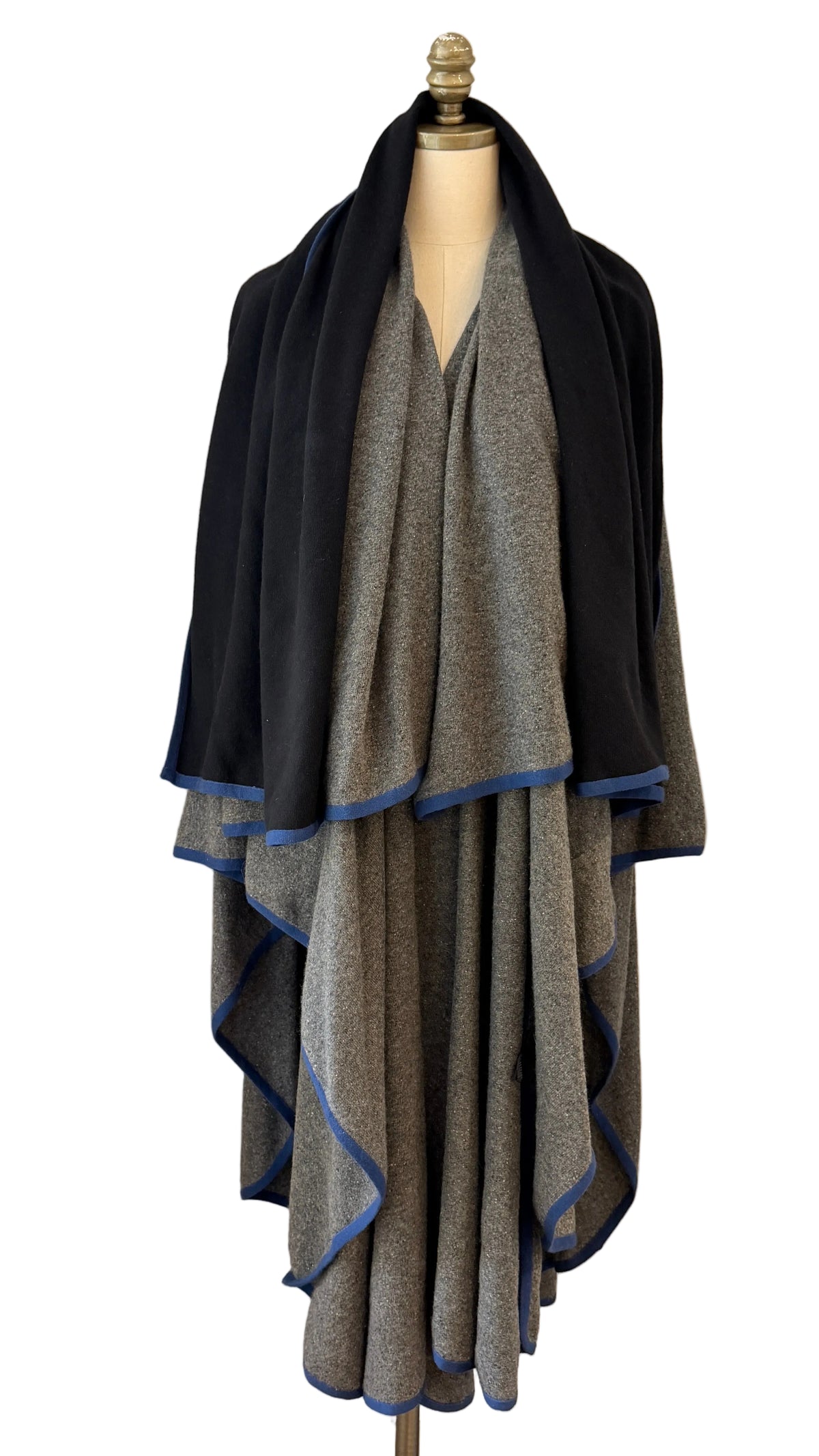 1980s Cotton Knit Convertible Wrap Cape – Multiple Ways to Wear