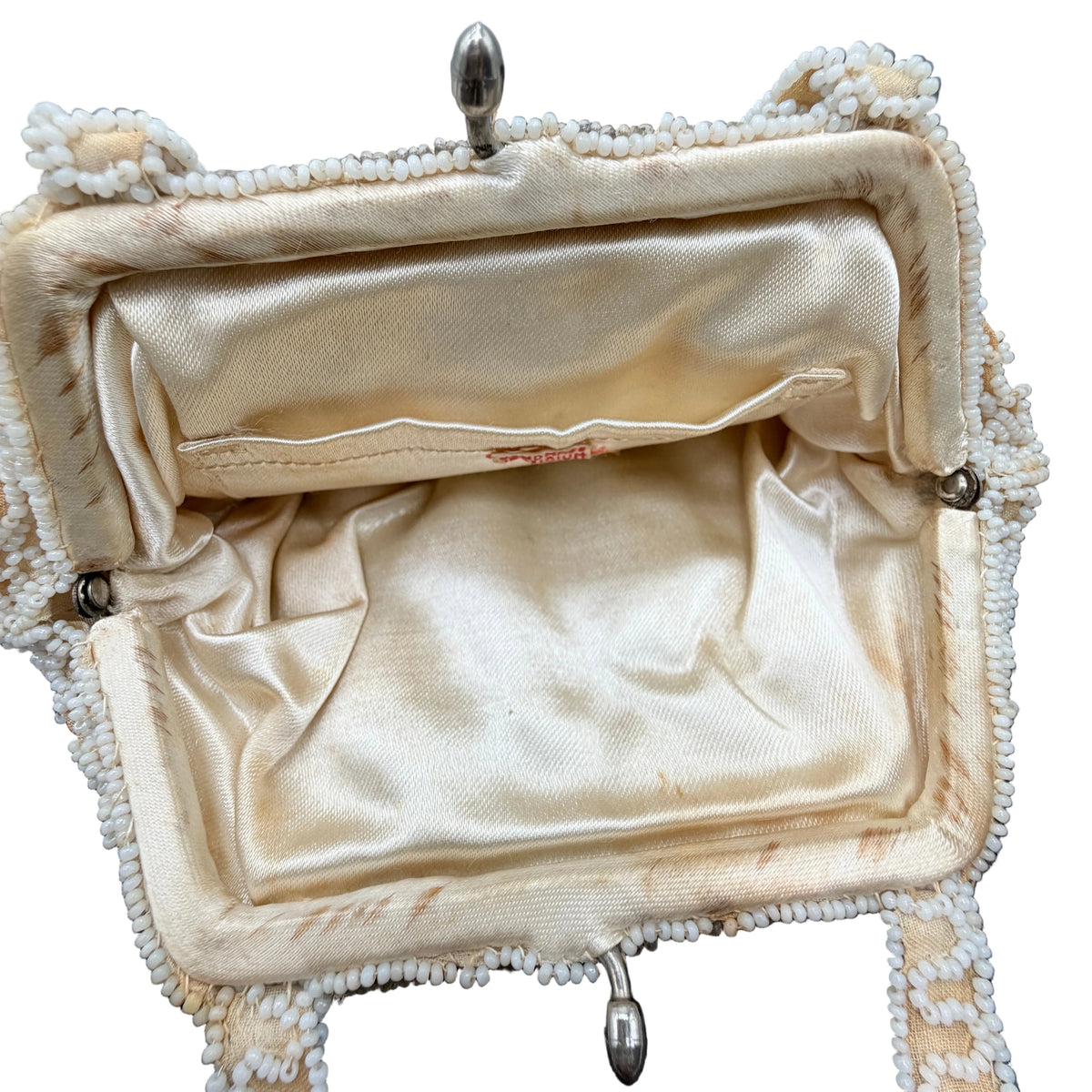 1930s Art Deco Belgian Ivory & Silver Embellished Evening Purse