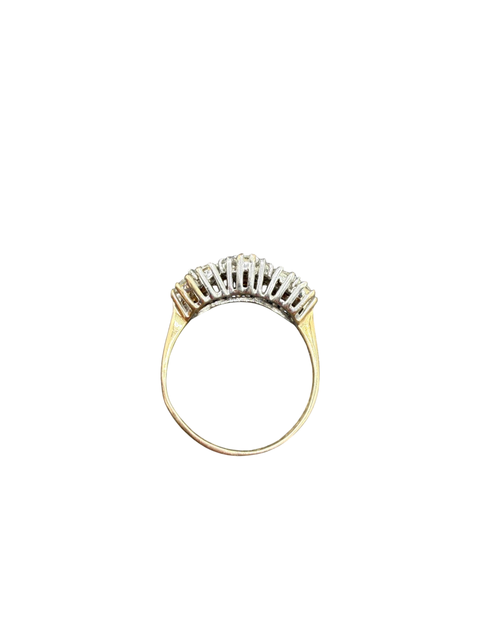 14K Gold Diamond Triple Flower Cluster Anniversary Ring (1 CTTW)
