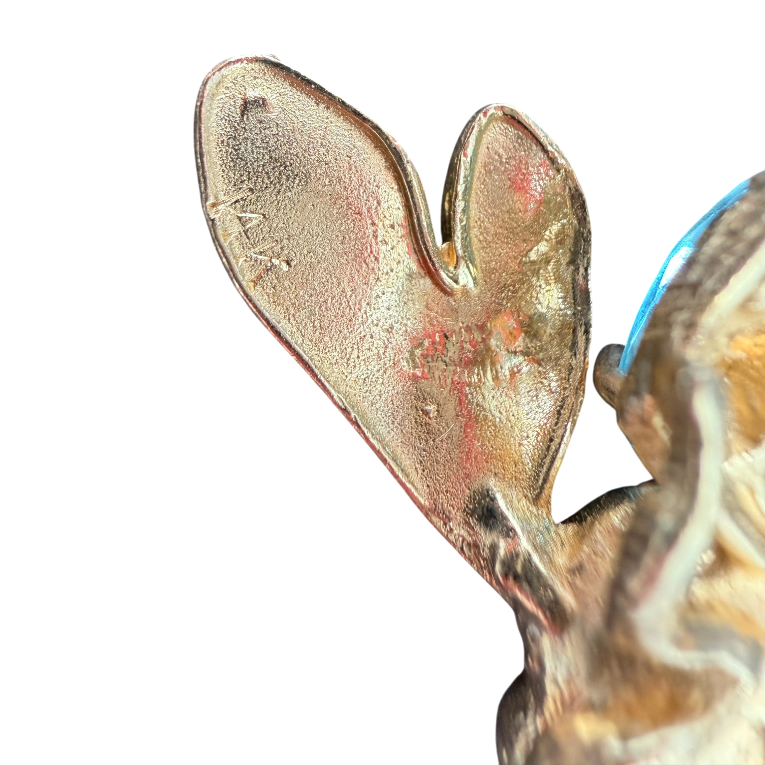 Antique 14K Yellow Gold Bee Brooch with Aquamarine