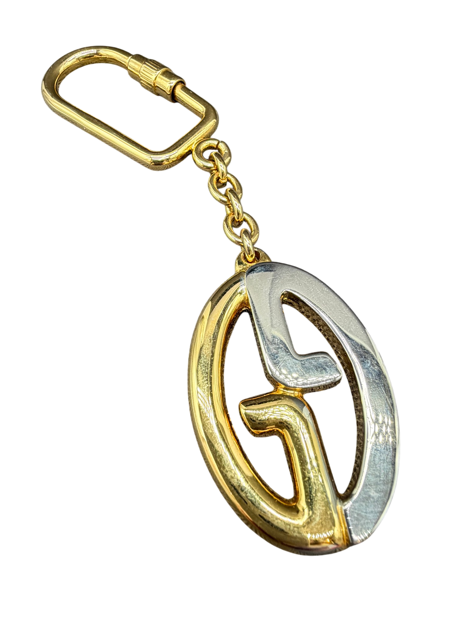 1970s Gucci GG Mixed Metal Keychain