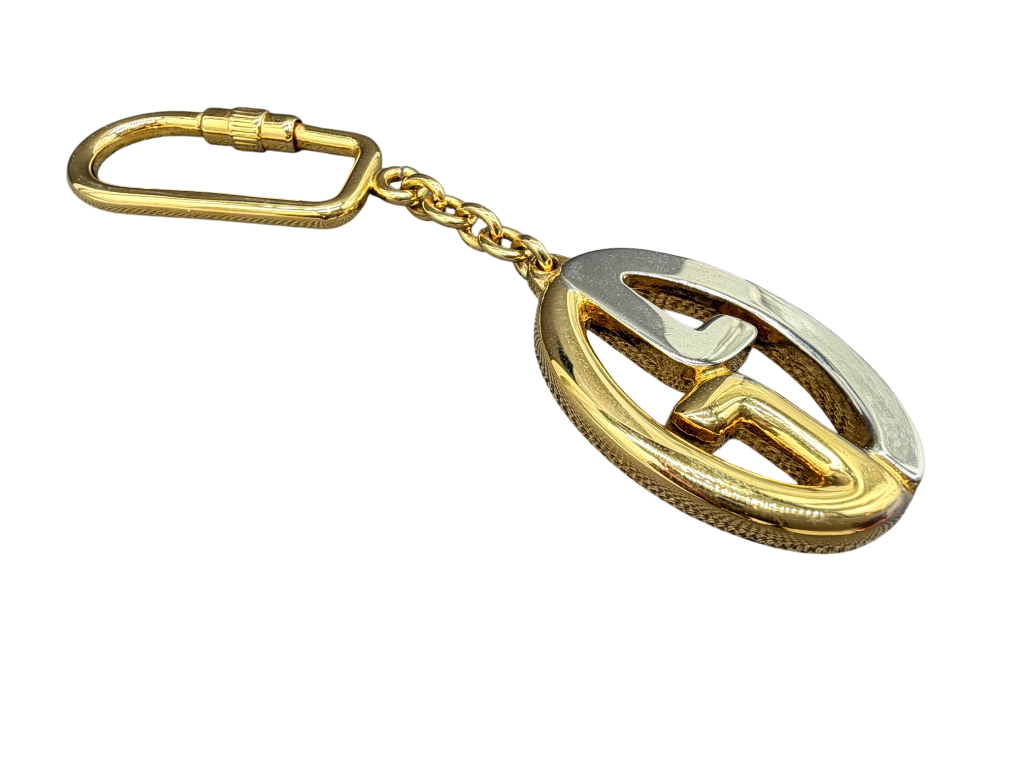 1970s Gucci GG Mixed Metal Keychain