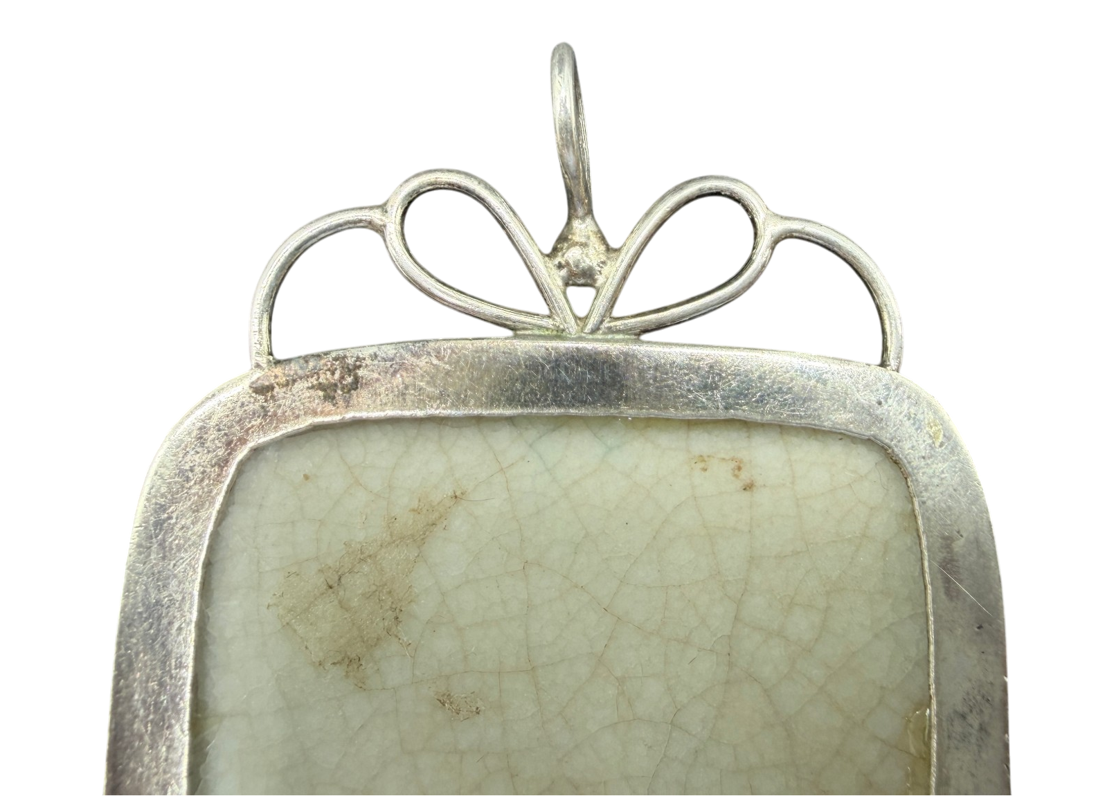 Chinese Porcelain Shard Pendant (Ming/Qing Dynasty) in Sterling Silver