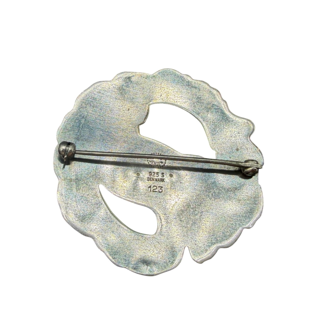 1980s Georg Jensen Sterling Silver #123 Dove & Leaf Brooch