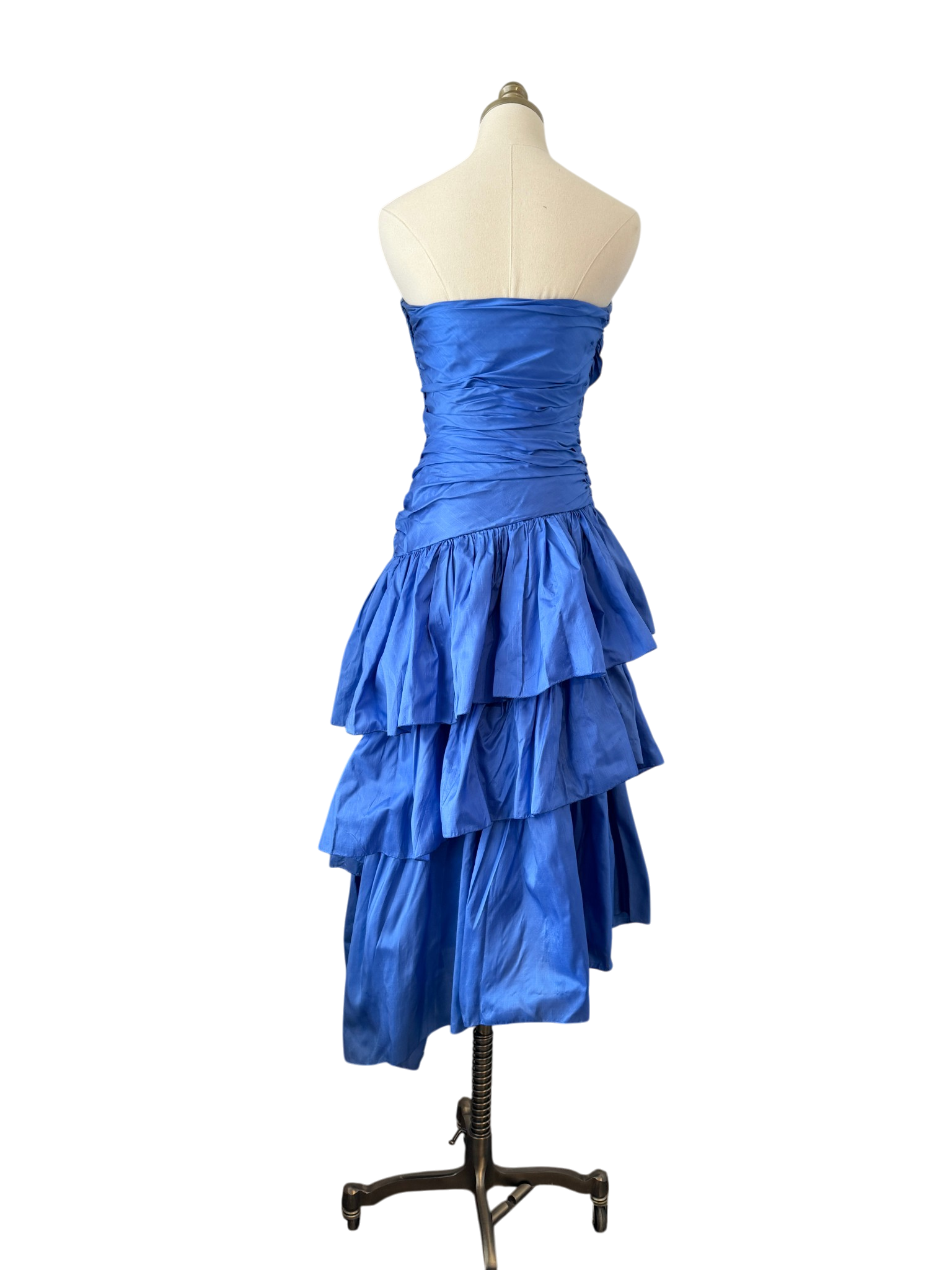 1980s Vicky Tiel “Jezabel” Electric Blue Silk Strapless Dress