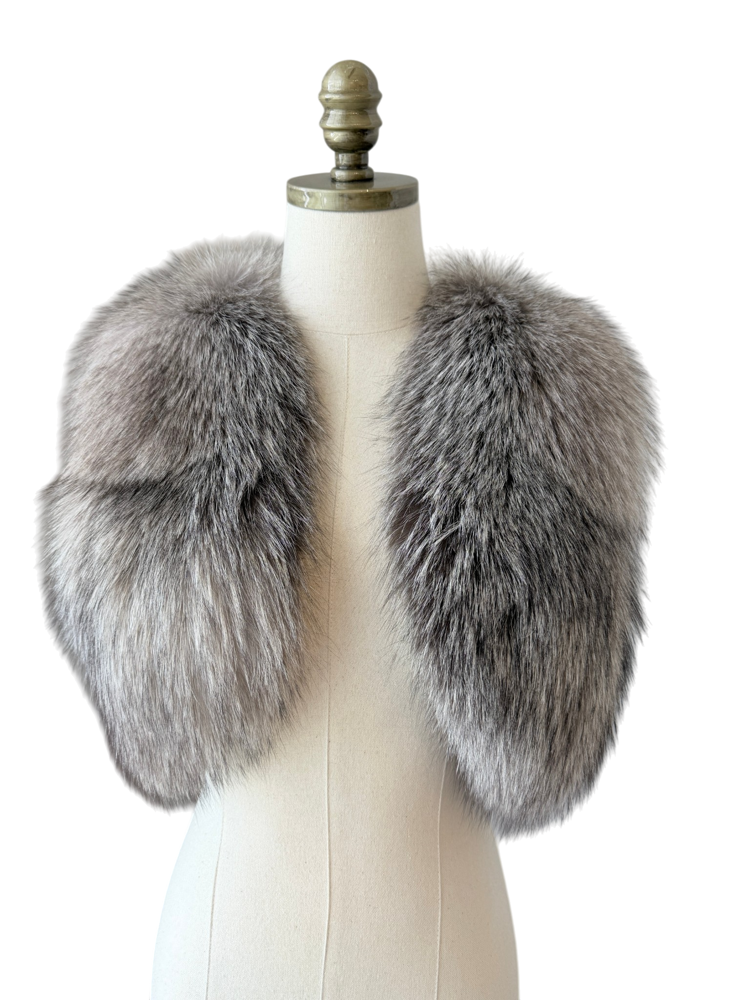 1950s Dicker and Dicker of Beverly Hills Silver Fox Two-Pelt Vest