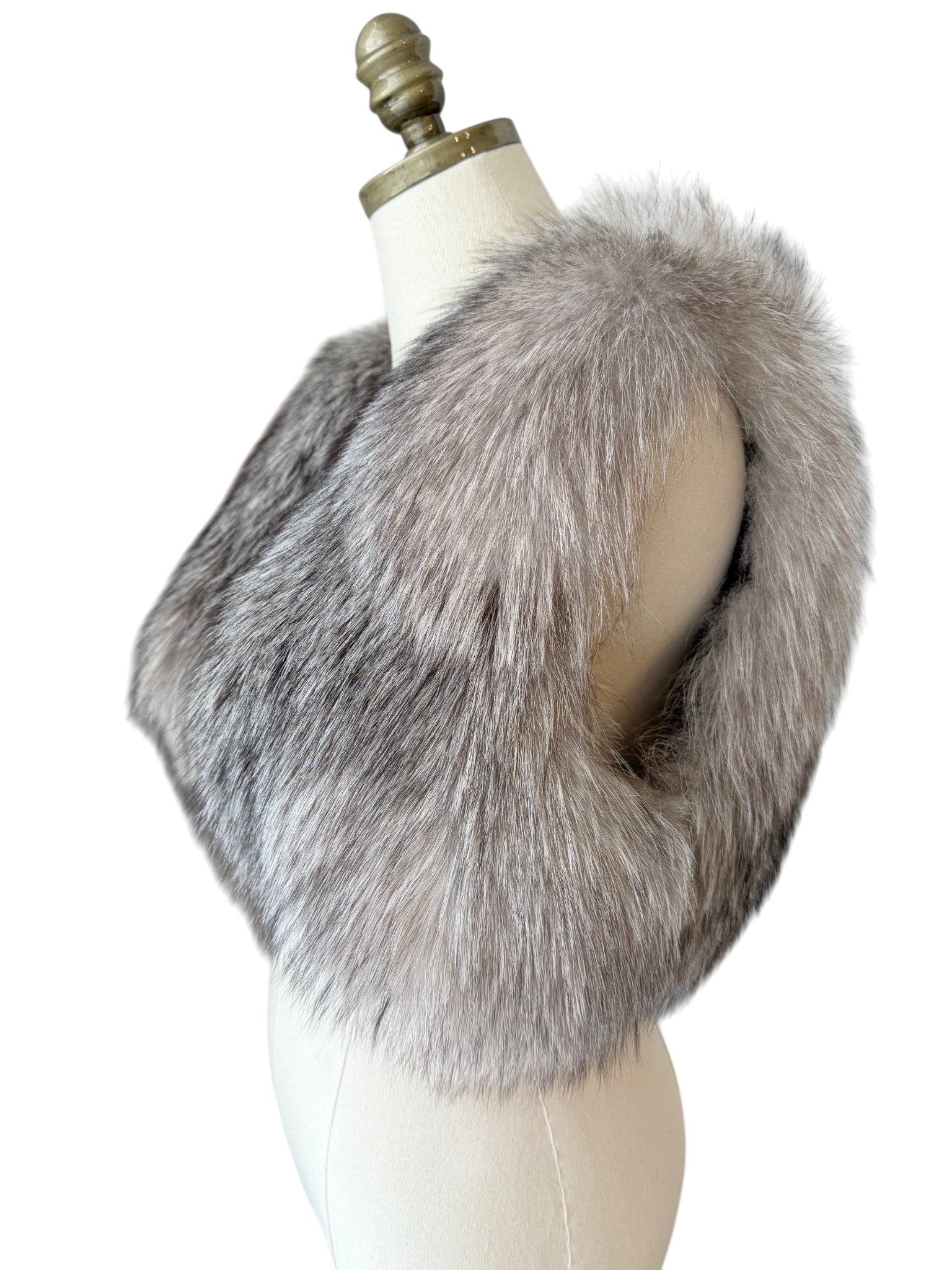 1950s Dicker and Dicker of Beverly Hills Silver Fox Two-Pelt Vest
