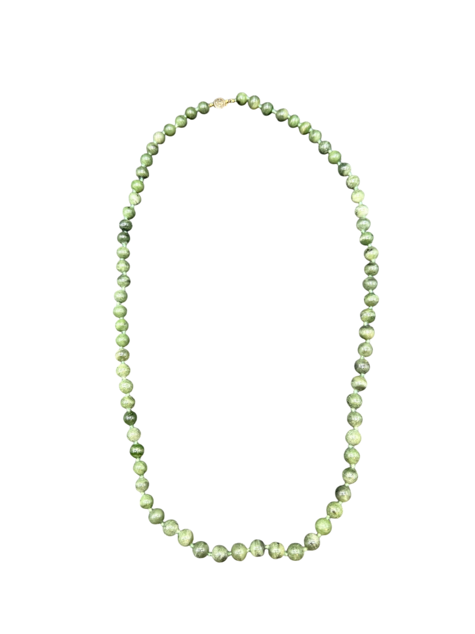 1950s Serpentine Hand-Knotted Beaded Necklace