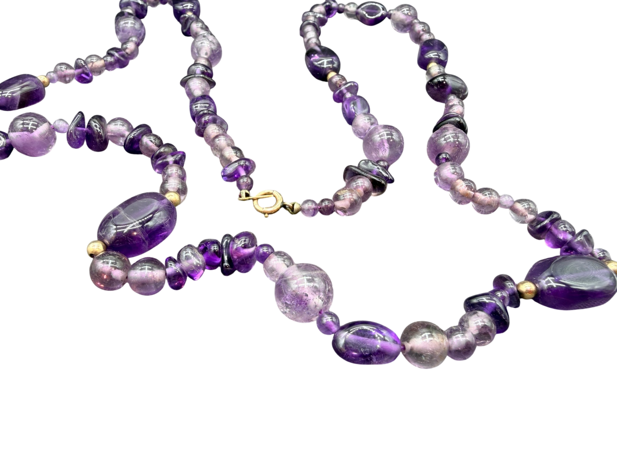 Amethyst Beaded Necklace with Mixed Shapes and Stones