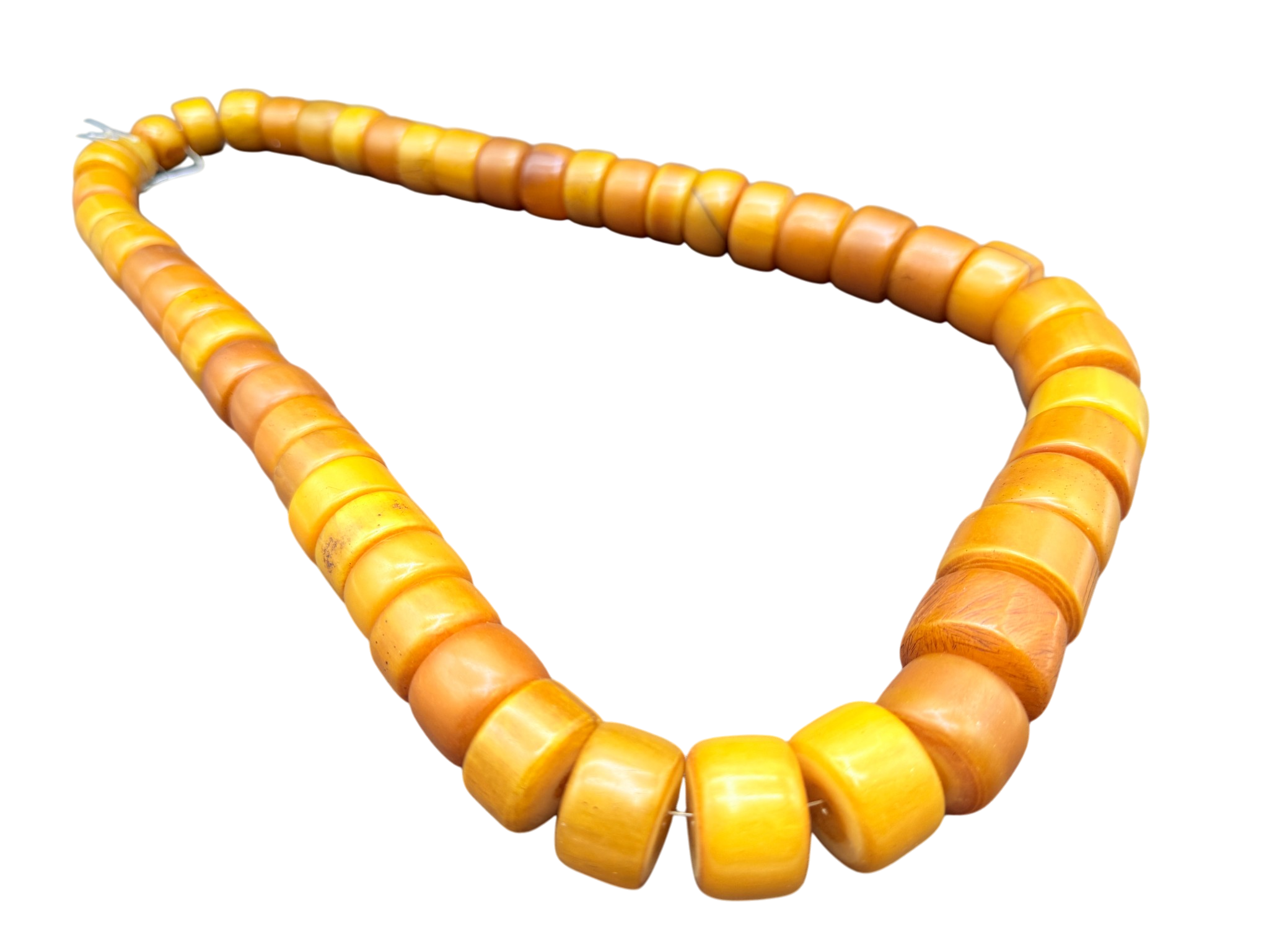 Butterscotch “Egg Yolk” Amber Statement Bead Necklace