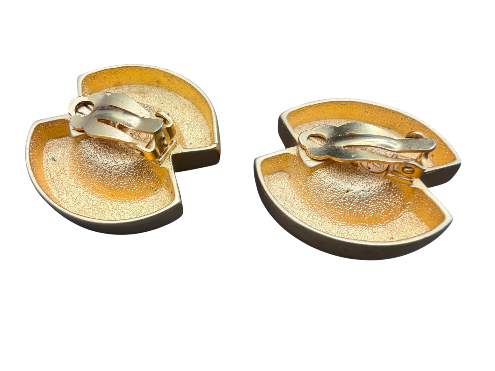 1980s Karl Lagerfeld Gold-Tone Faux Pearl Clip-On Earrings
