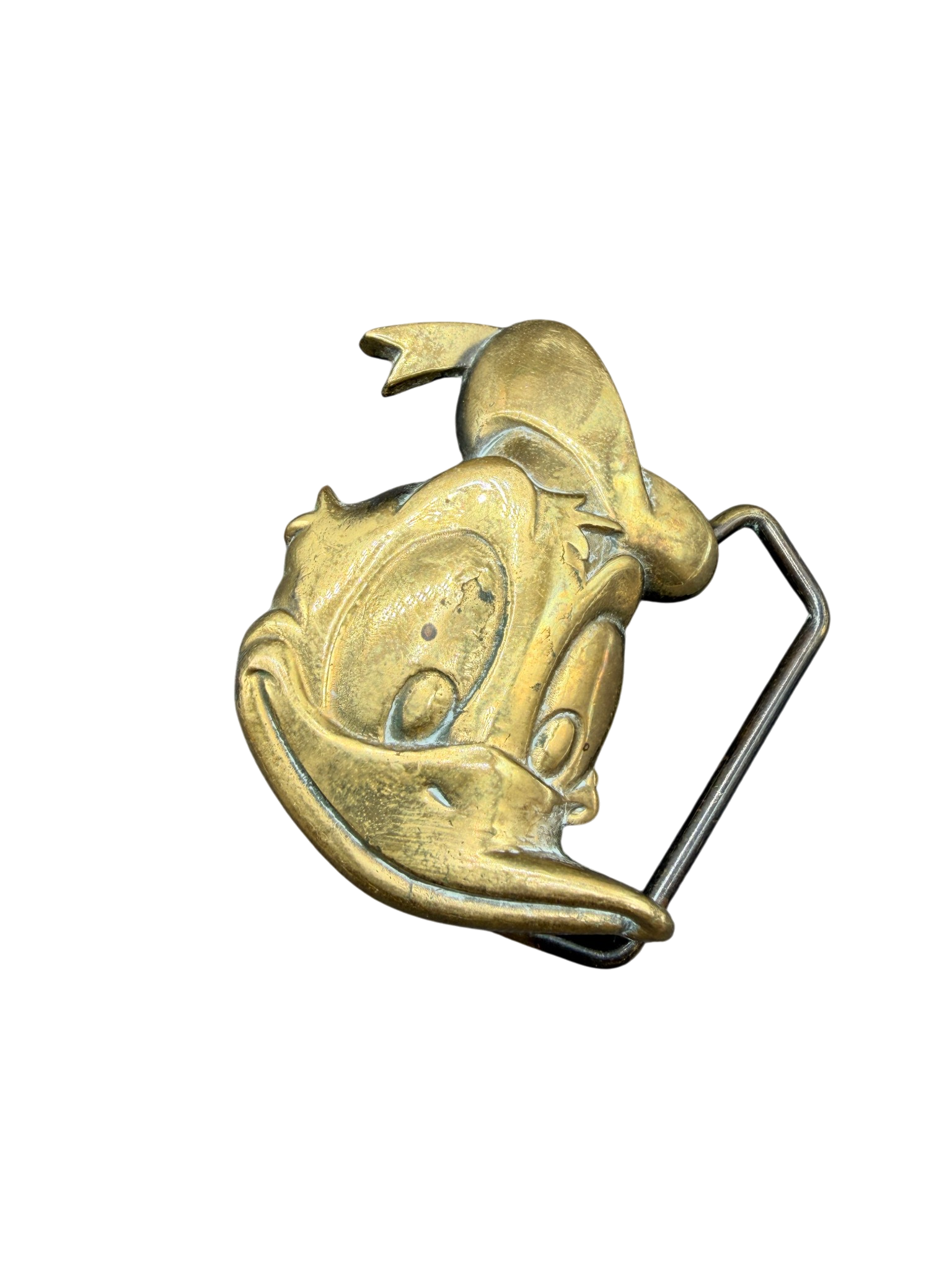 1970s Walt Disney Solid Brass Donald Duck Belt Buckle