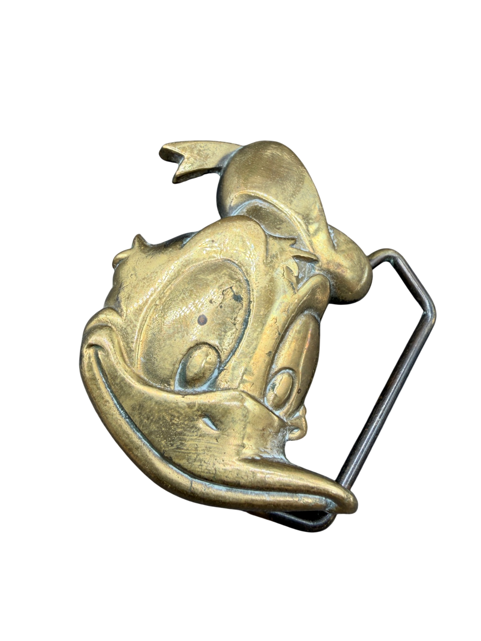 1970s Walt Disney Solid Brass Donald Duck Belt Buckle