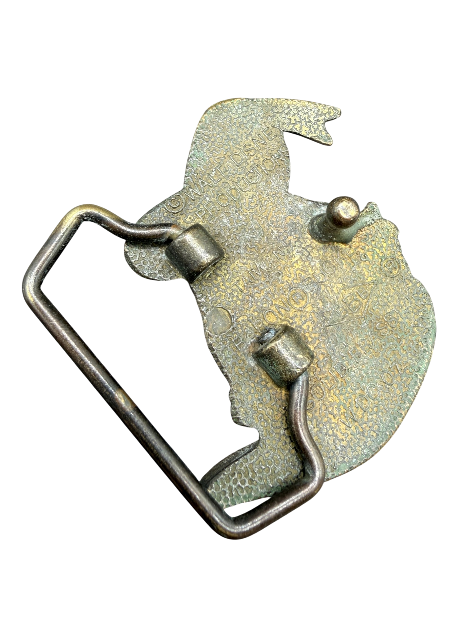 1970s Walt Disney Solid Brass Donald Duck Belt Buckle