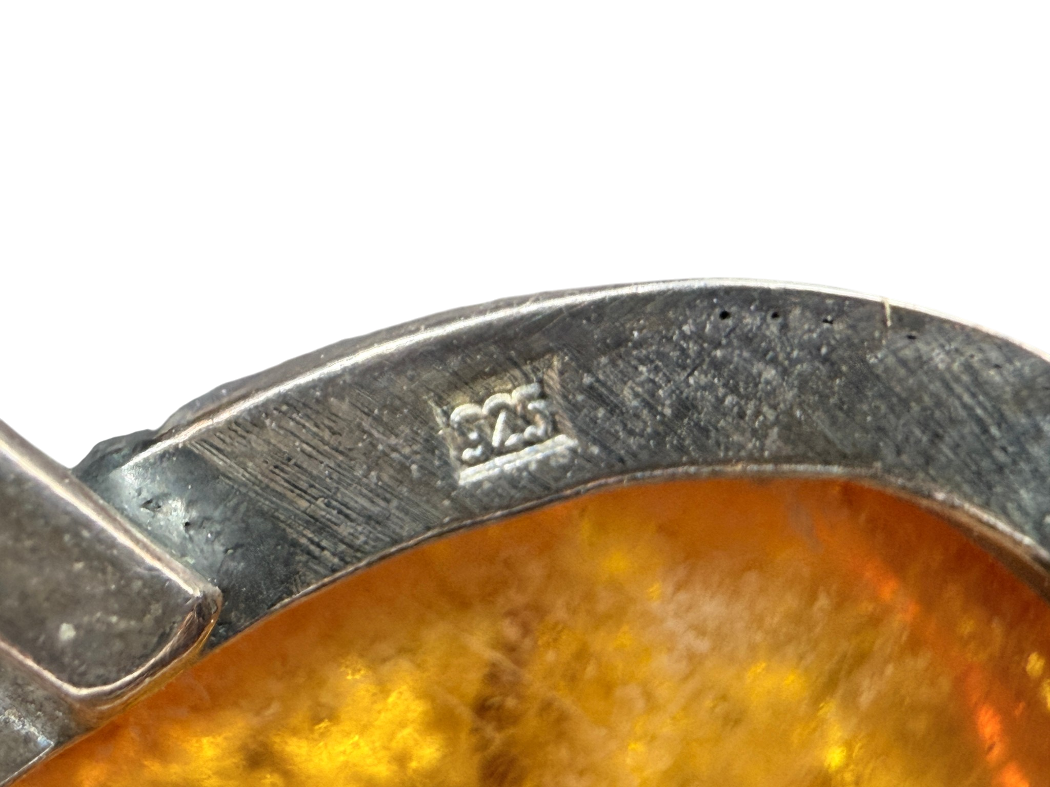 1960s Sterling Silver Frog Playing Piano Brooch with Amber Moon