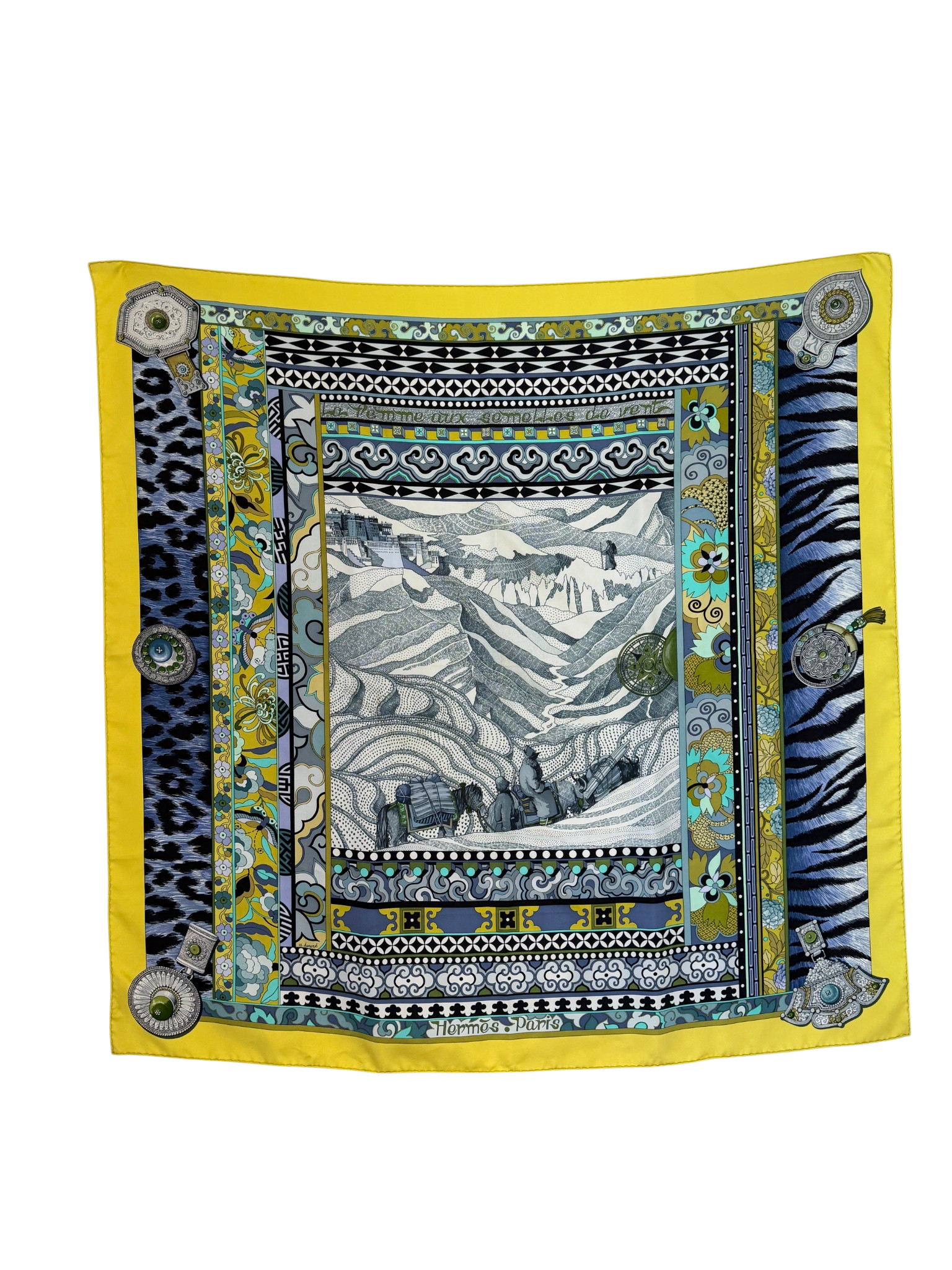 Hermès “La Femme aux Semelles de Vent” Silk Scarf