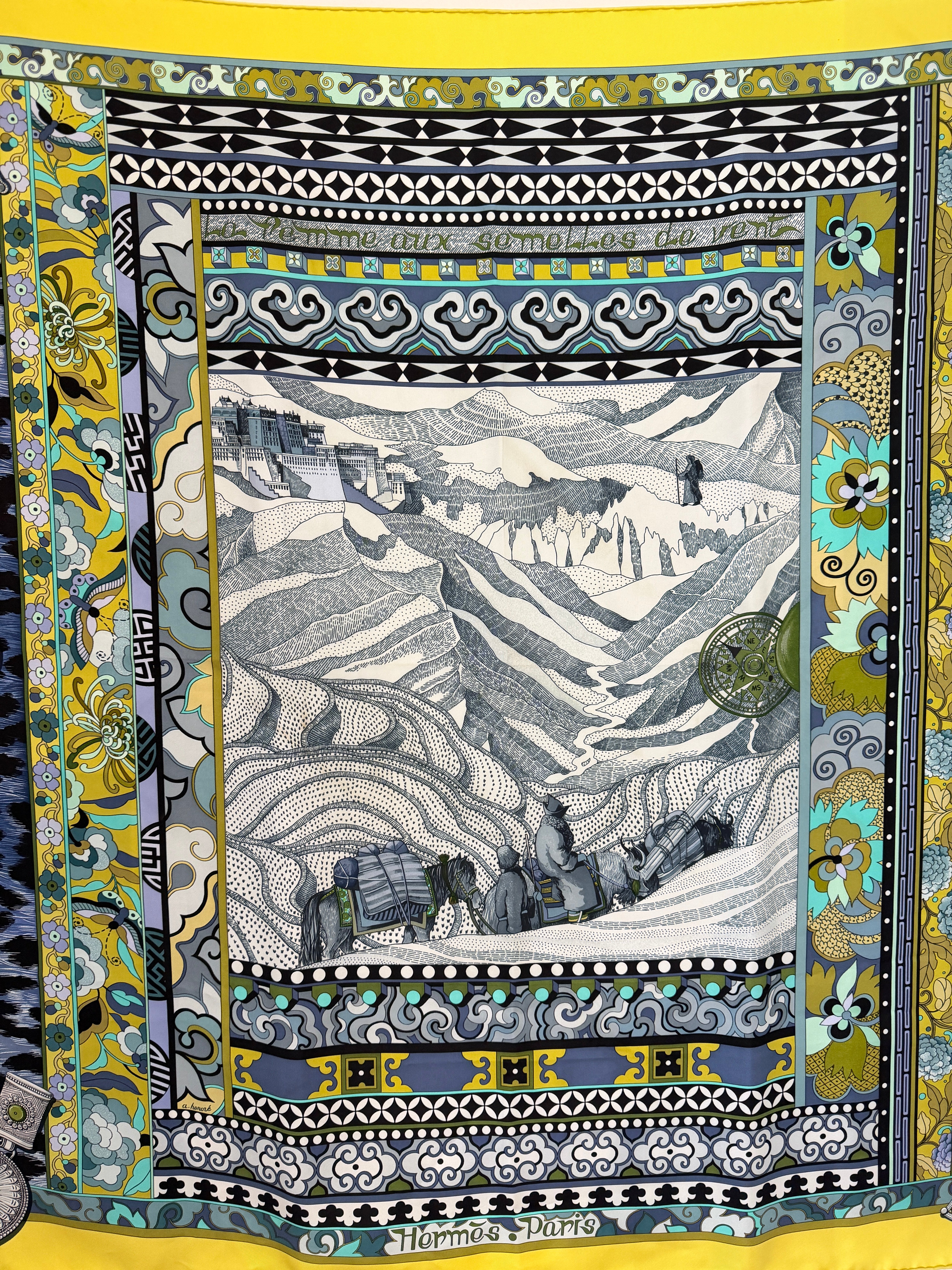 Hermès “La Femme aux Semelles de Vent” Silk Scarf