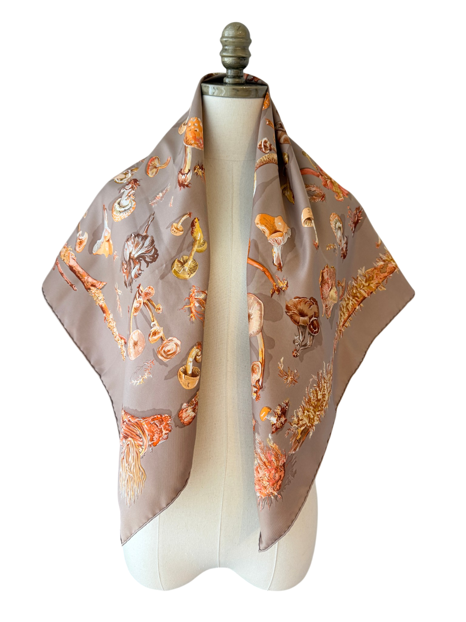 Hermès “Champignons” Silk Scarf