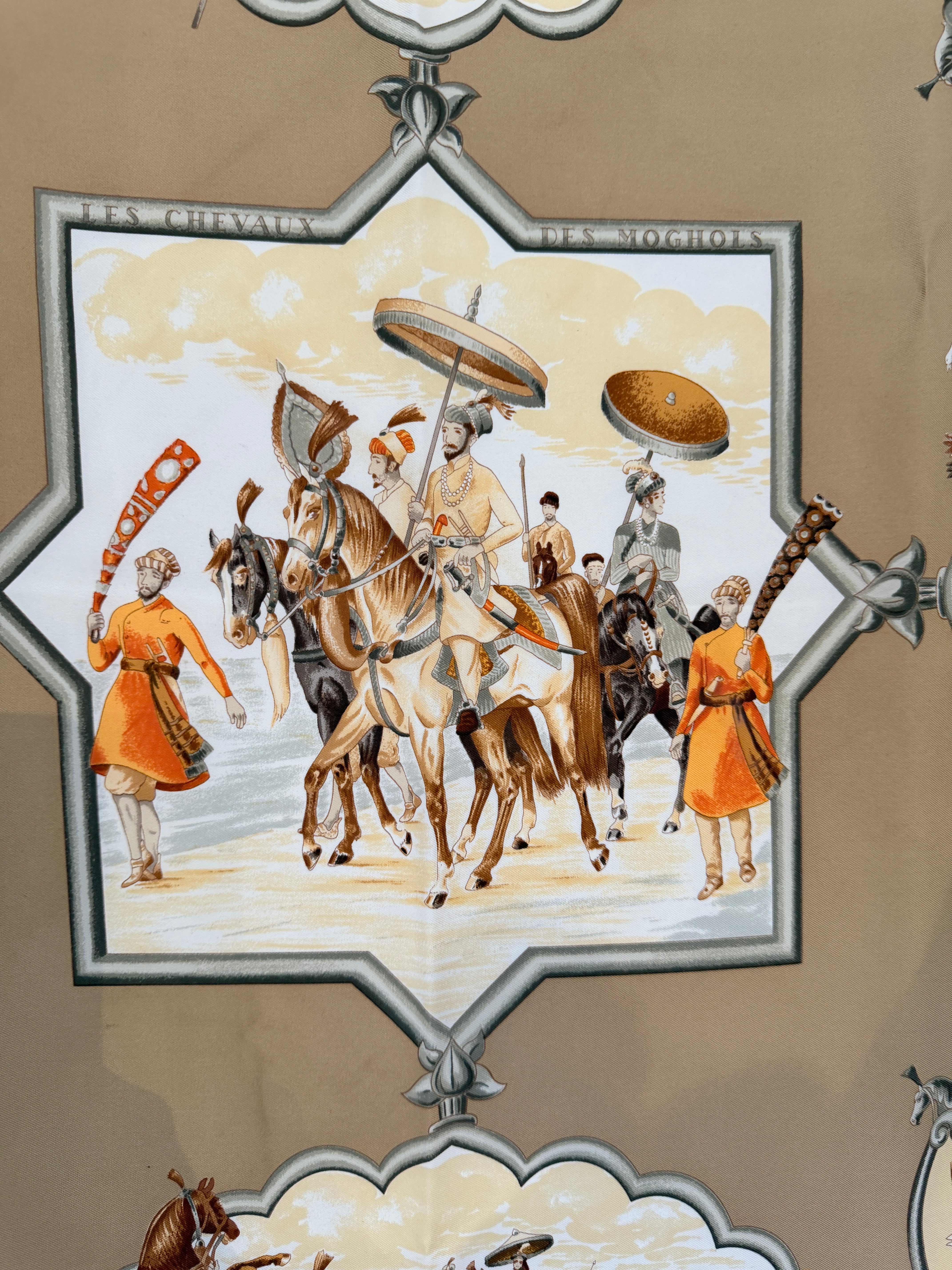 Hermès “Les Chevaux des Moghols” Silk Scarf